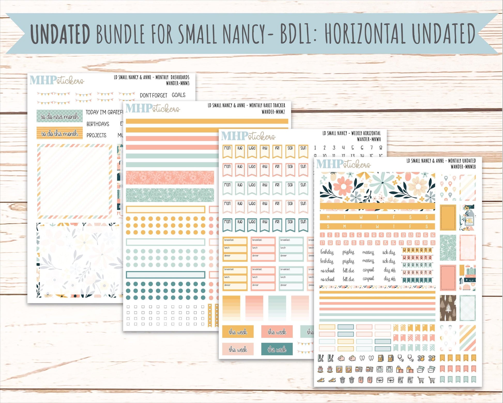 JUNE 2026 Stickers for Small Nancy & Anne Laurel Denise Planners "Wander" || MN