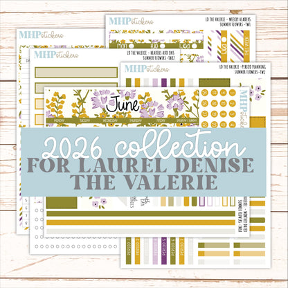 JUNE Stickers for The Valerie Laurel Denise Planner "Summer Flowers" || TC