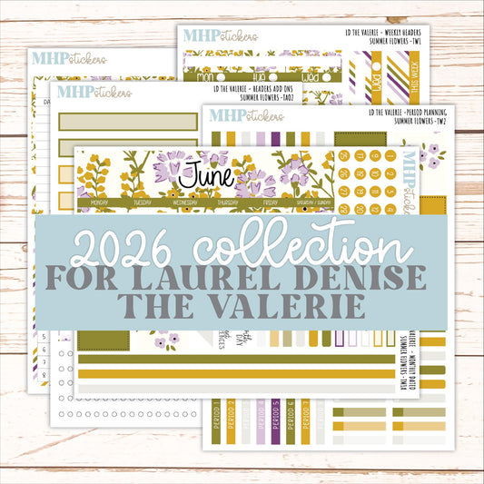 JUNE Stickers for The Valerie Laurel Denise Planner "Summer Flowers" || TC