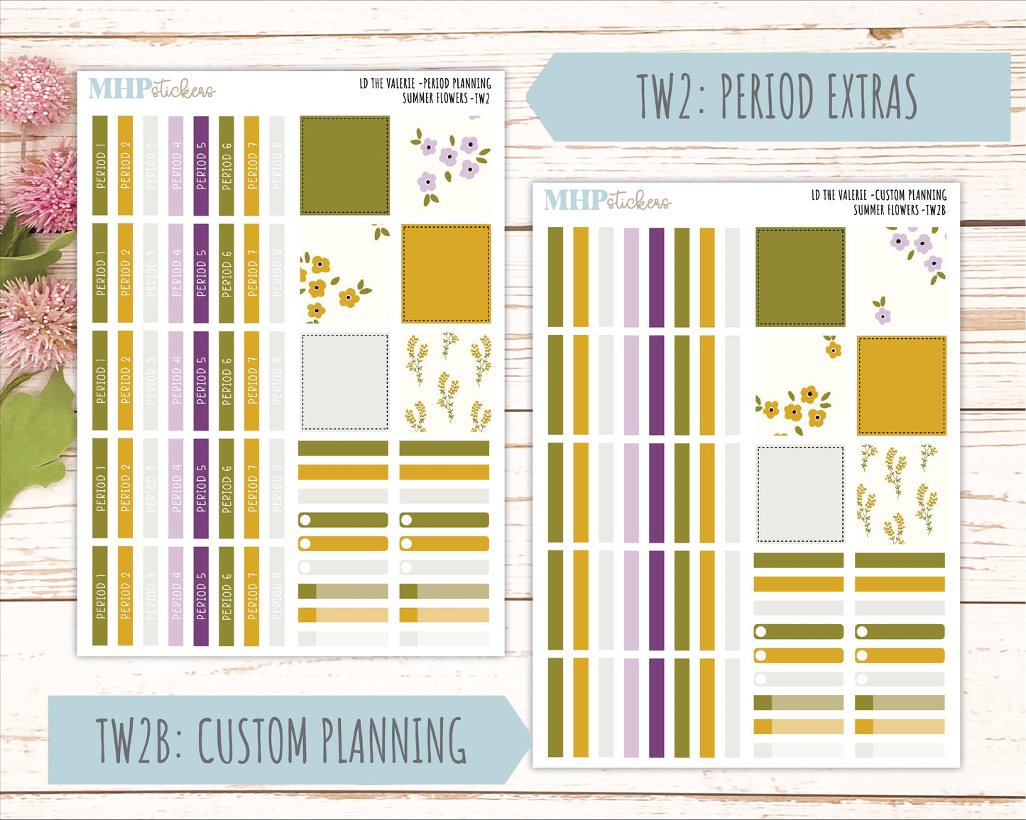JUNE Stickers for The Valerie Laurel Denise Planner "Summer Flowers" || TC