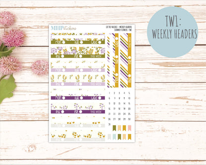 JUNE Stickers for The Valerie Laurel Denise Planner "Summer Flowers" || TC