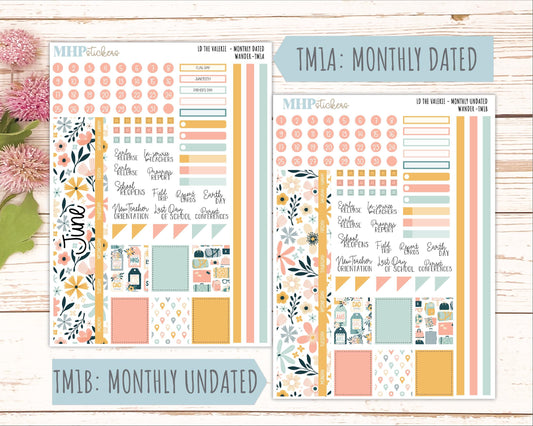 JUNE Stickers for The Valerie Laurel Denise Planner "Wander" || TC