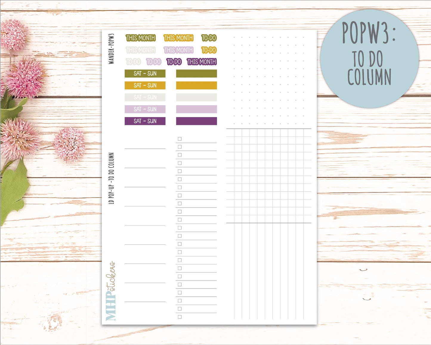 JUNE 2026 Stickers for The Jo, Laurel Denise Planner "Summer Flowers" || POP