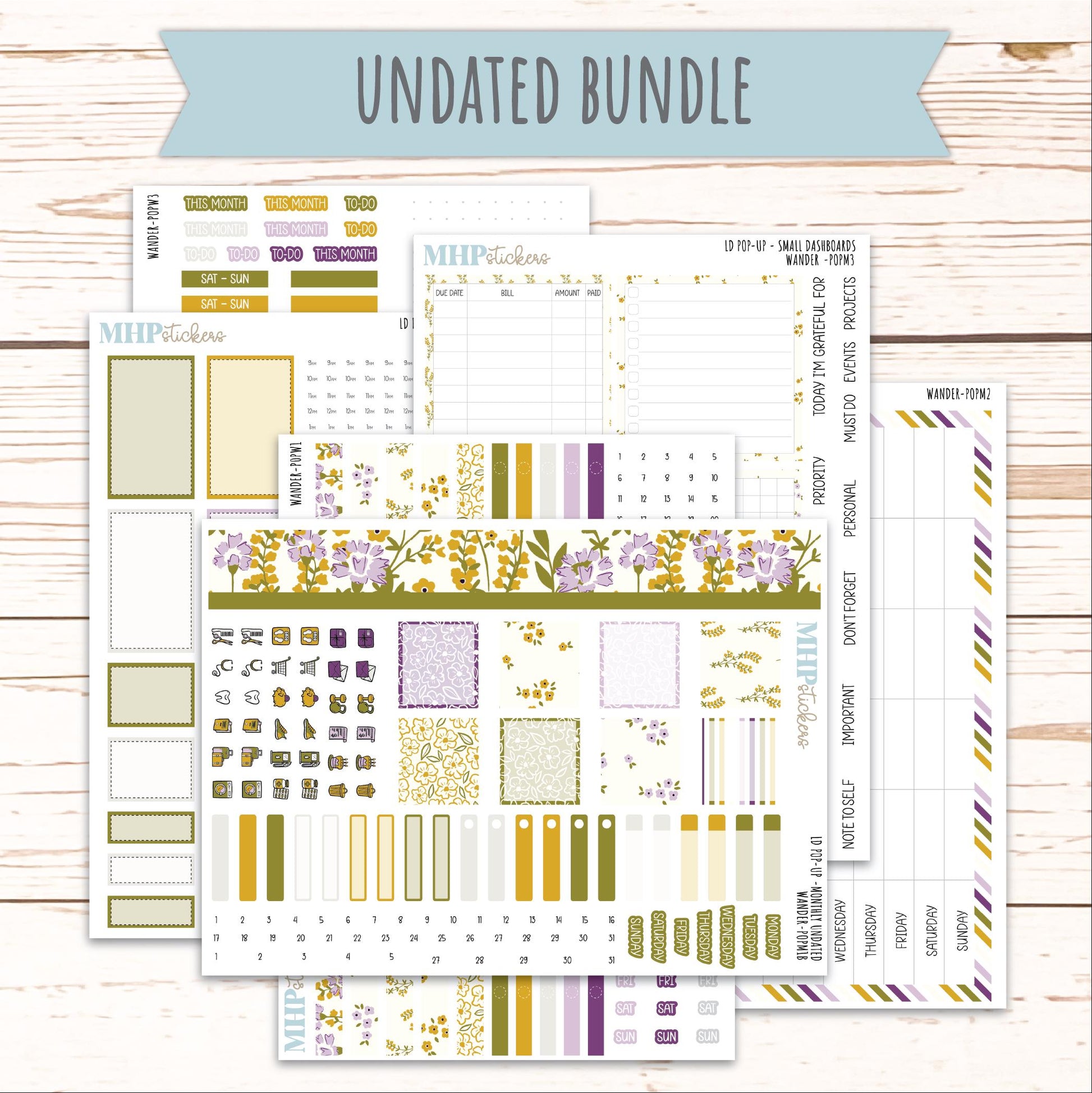JUNE 2026 Stickers for The Jo, Laurel Denise Planner "Summer Flowers" || POP