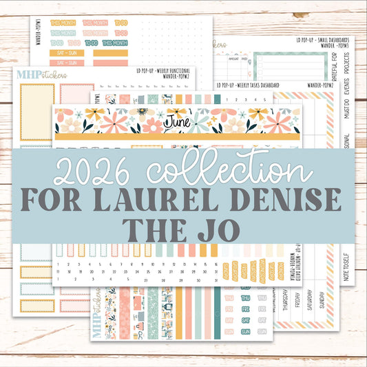 JUNE 2026 Stickers for The Jo, Laurel Denise Planner "Wander" || POP