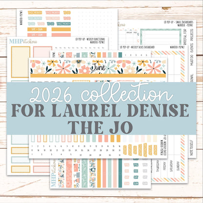 JUNE 2026 Stickers for The Jo, Laurel Denise Planner "Wander" || POP