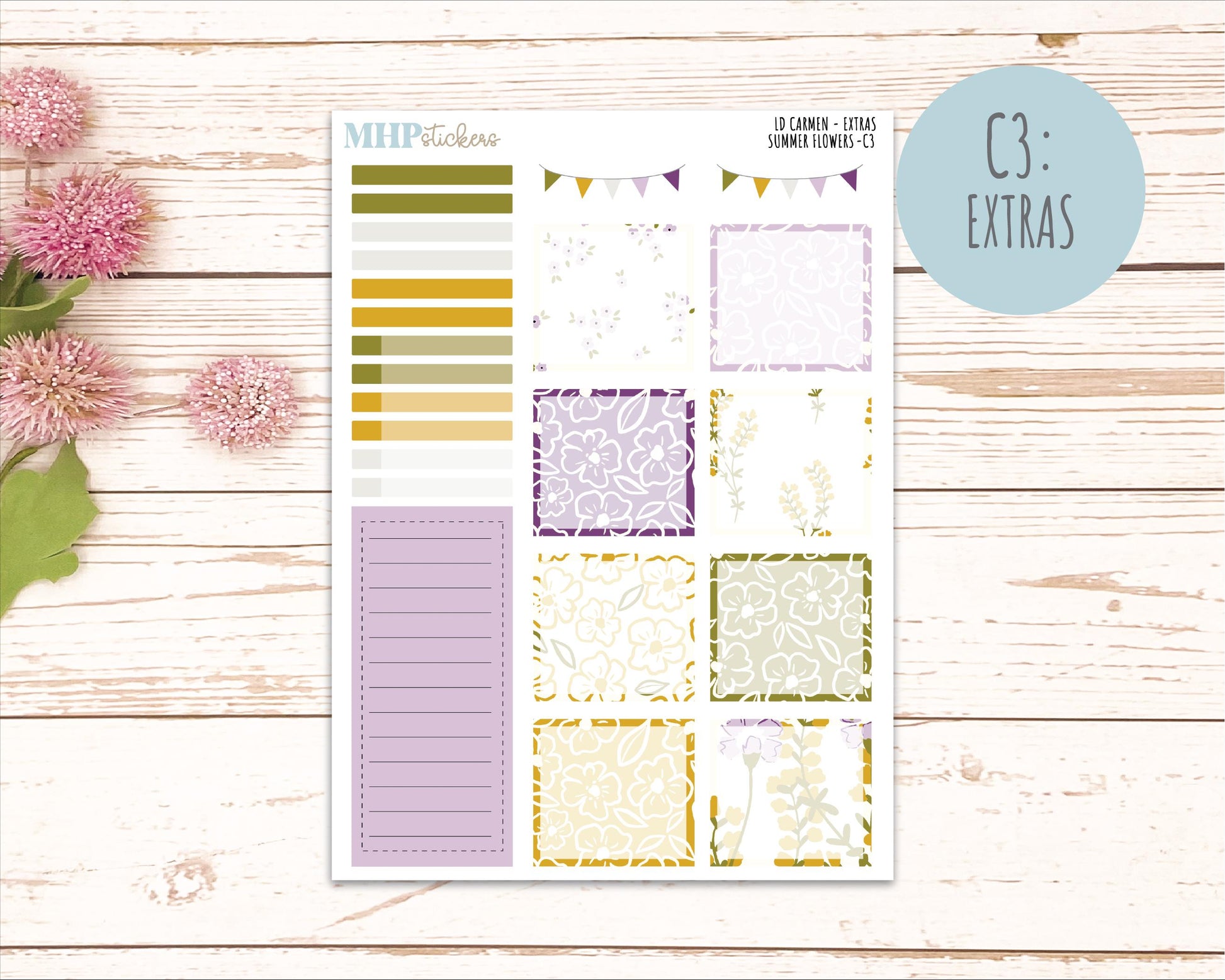 JUNE 2026 Stickers for The Carmen Laurel Denise Planner "Summer Flowers" || C