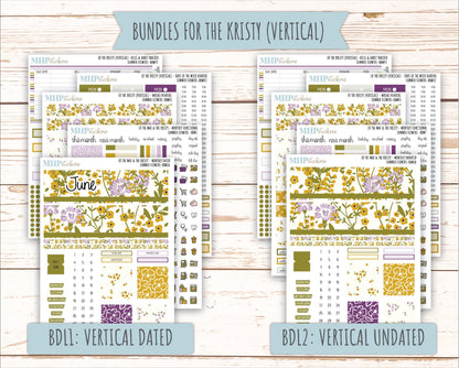JUNE 2026 Stickers for the Mae & Kristy Laurel Denise Planners "Summer Flowers" || BB