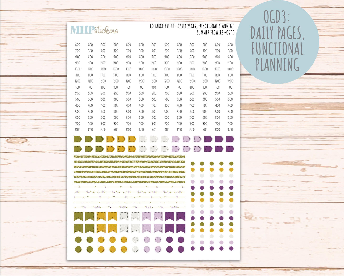 JUNE 2026 Stickers for Large Nancy, Anne, & Billie. Laurel Denise Planners. "Summer Flowers" || OG