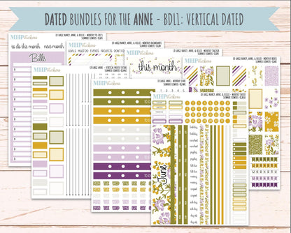 JUNE 2026 Stickers for Large Nancy, Anne, & Billie. Laurel Denise Planners. "Summer Flowers" || OG