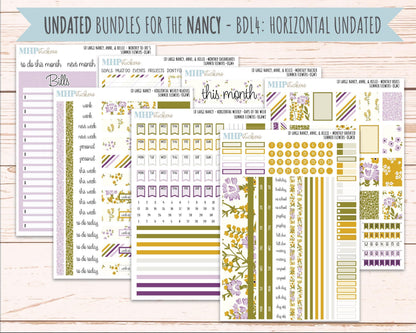 JUNE 2026 Stickers for Large Nancy, Anne, & Billie. Laurel Denise Planners. "Summer Flowers" || OG