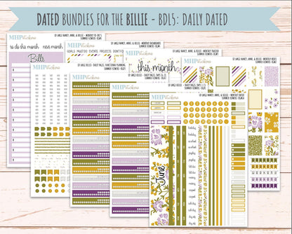 JUNE 2026 Stickers for Large Nancy, Anne, & Billie. Laurel Denise Planners. "Summer Flowers" || OG