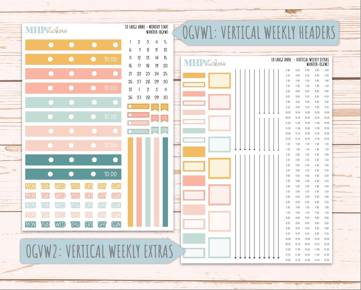 JUNE 2026 Stickers for Large Nancy, Anne, & Billie Planners. Laurel Denise Planners. "Wander" || OG