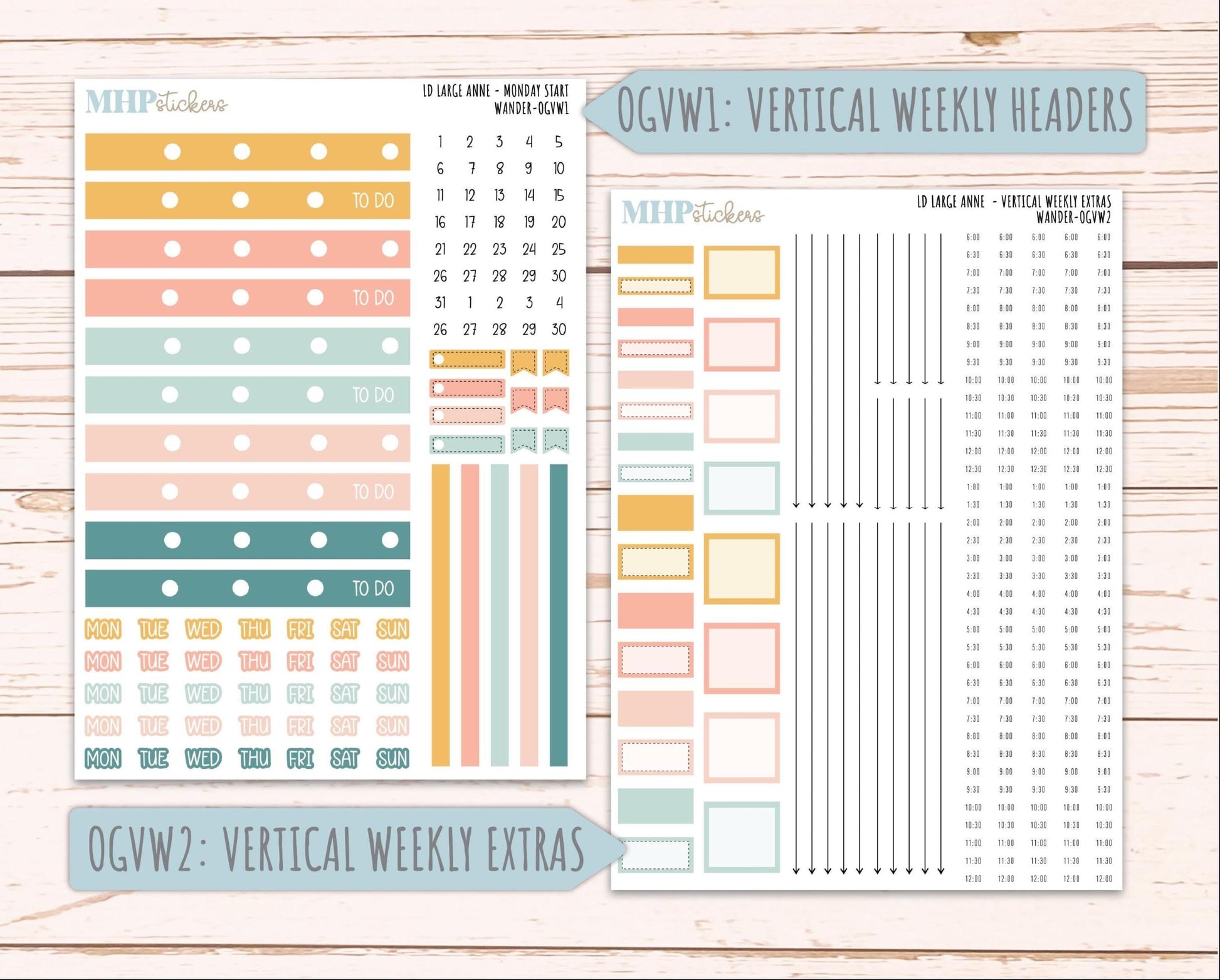 JUNE 2026 Stickers for Large Nancy, Anne, & Billie Planners. Laurel Denise Planners. "Wander" || OG