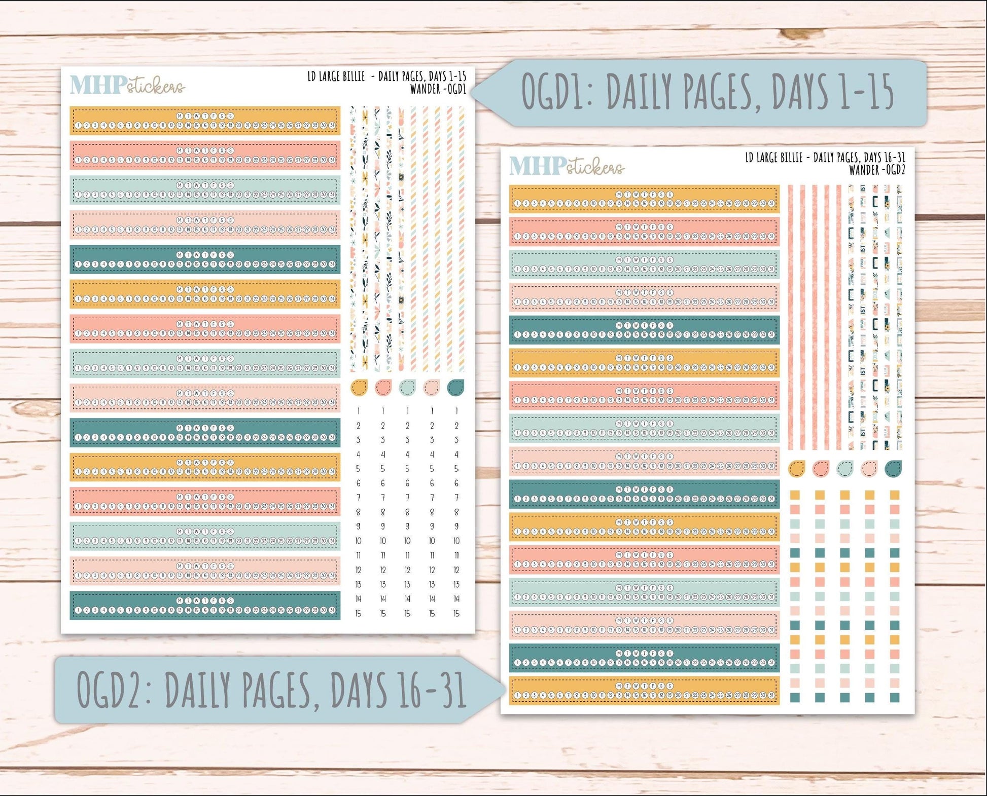 JUNE 2026 Stickers for Large Nancy, Anne, & Billie Planners. Laurel Denise Planners. "Wander" || OG