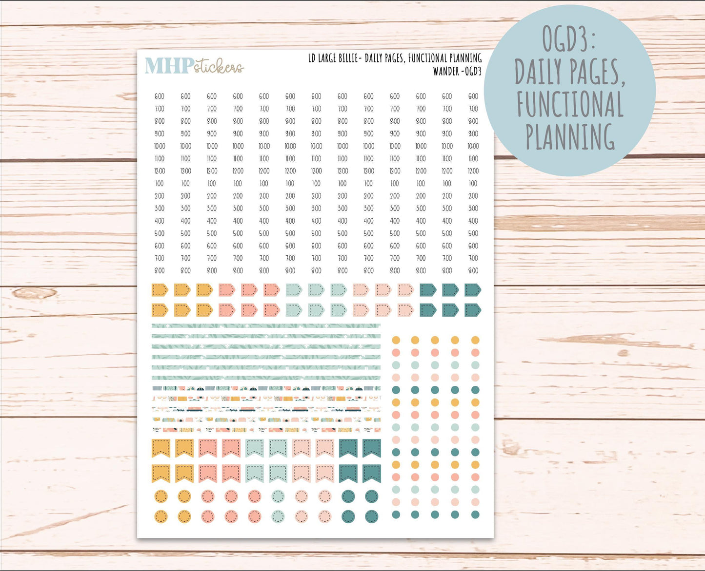 JUNE 2026 Stickers for Large Nancy, Anne, & Billie Planners. Laurel Denise Planners. "Wander" || OG