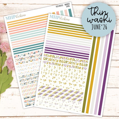 Thin Washi for Laurel Denise Planners. Planner Stickers JUNE '26 || LD406