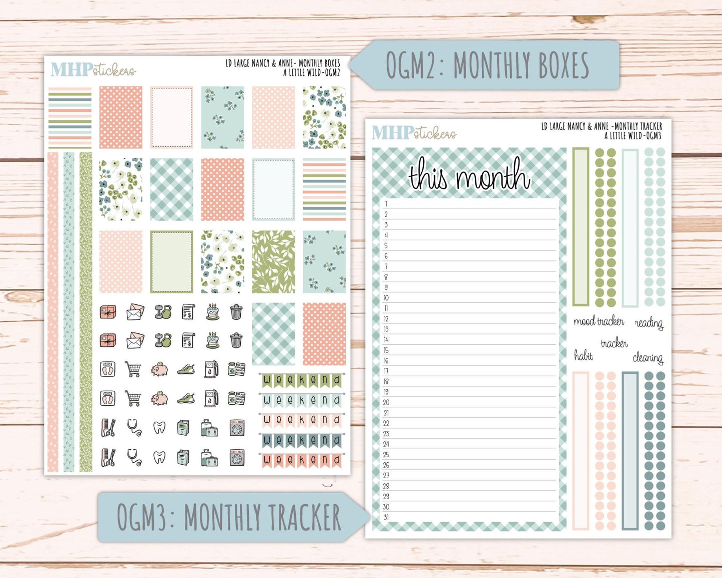 MAY 2026 Stickers for Large Nancy & Anne Planners for Laurel Denise Planners. "A LIttle Wild" || OG