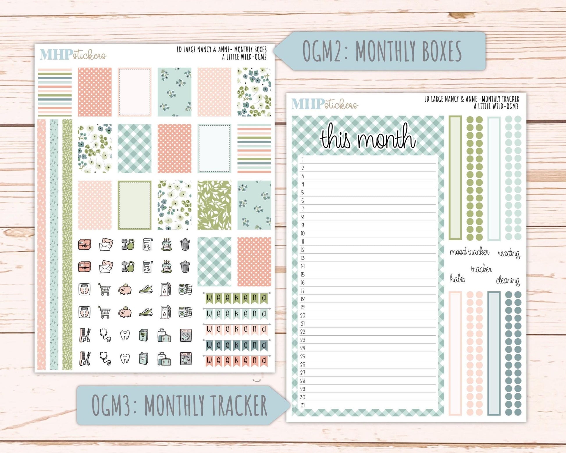 MAY 2026 Stickers for Large Nancy & Anne Planners for Laurel Denise Planners. "A LIttle Wild" || OG