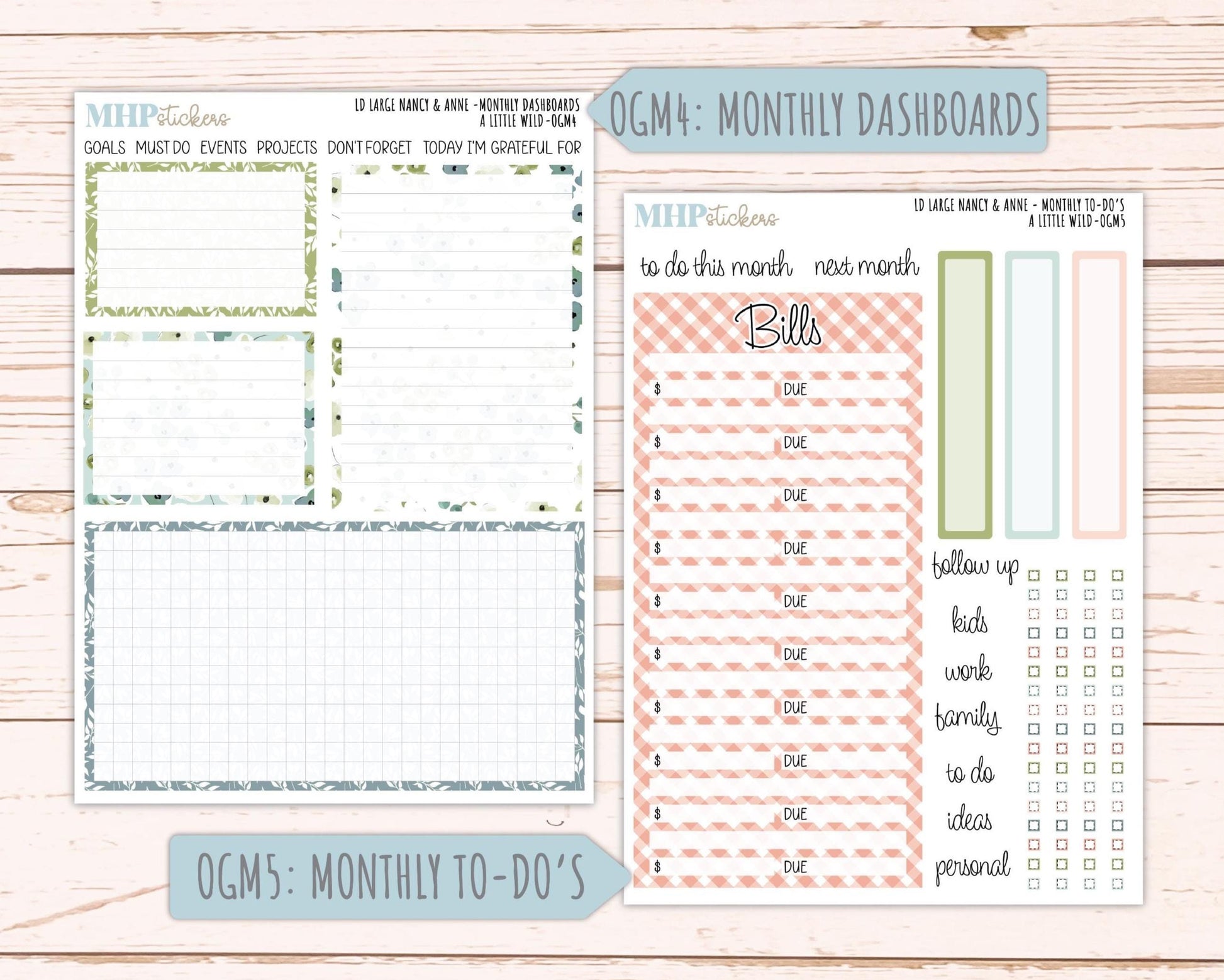 MAY 2026 Stickers for Large Nancy & Anne Planners for Laurel Denise Planners. "A LIttle Wild" || OG