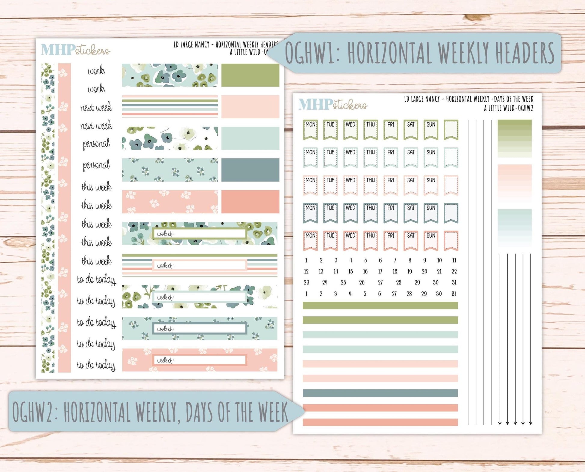 MAY 2026 Stickers for Large Nancy & Anne Planners for Laurel Denise Planners. "A LIttle Wild" || OG