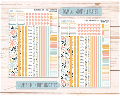 JUNE 2026 Stickers for Large Nancy, Anne, & Billie Planners. Laurel Denise Planners. "Wander" || OG