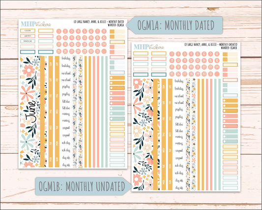 JUNE 2026 Stickers for Large Nancy, Anne, & Billie Planners. Laurel Denise Planners. "Wander" || OG