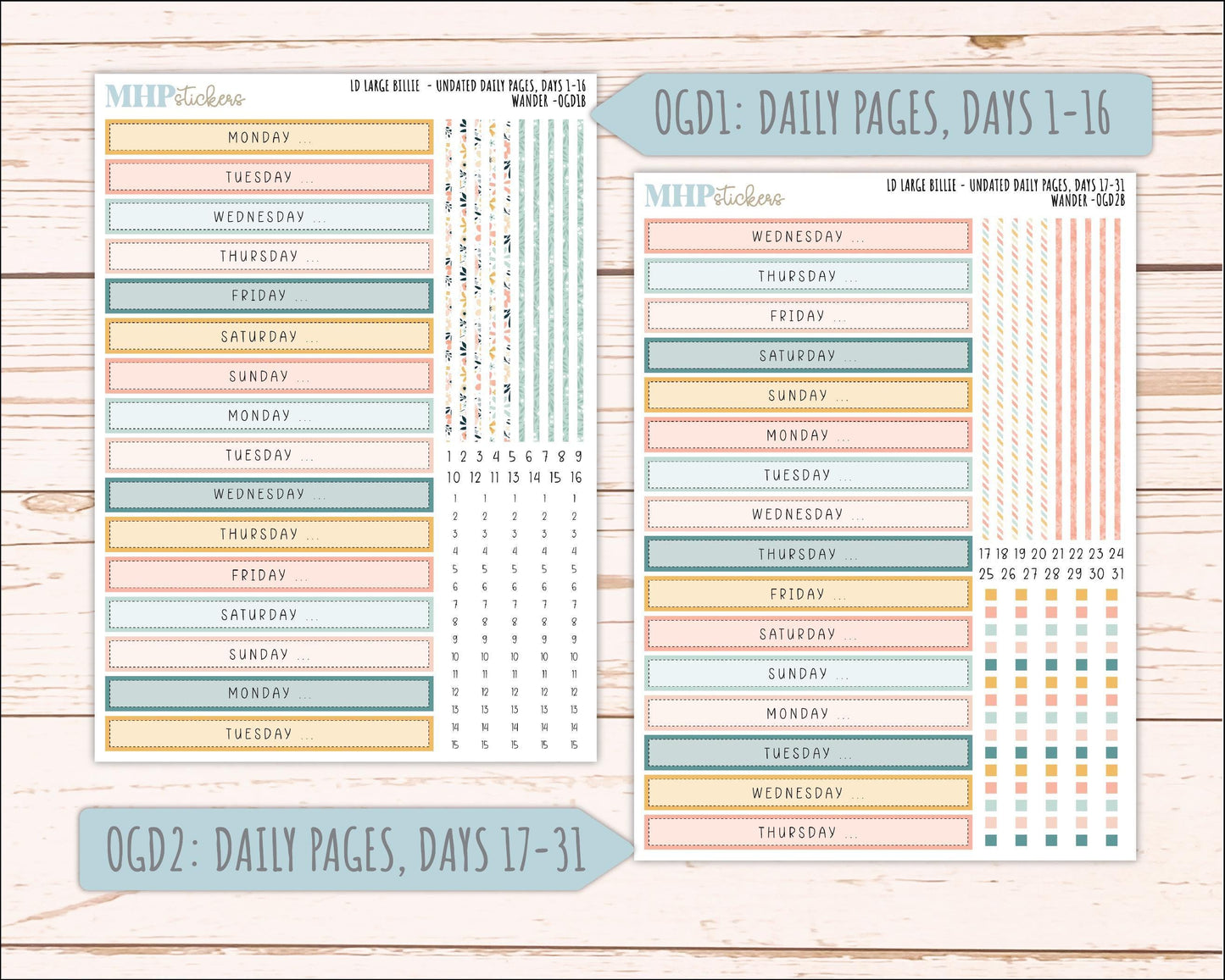 JUNE 2026 Stickers for Large Nancy, Anne, & Billie Planners. Laurel Denise Planners. "Wander" || OG