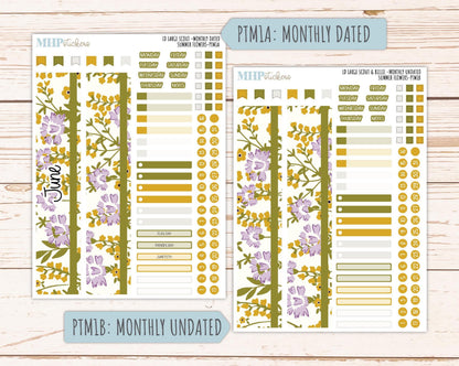JUNE 2026 Stickers for the Large Scout & Large Claire Laurel Denise Planners "Summer Flowers" || PT