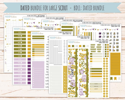 JUNE 2026 Stickers for the Large Scout & Large Claire Laurel Denise Planners "Summer Flowers" || PT