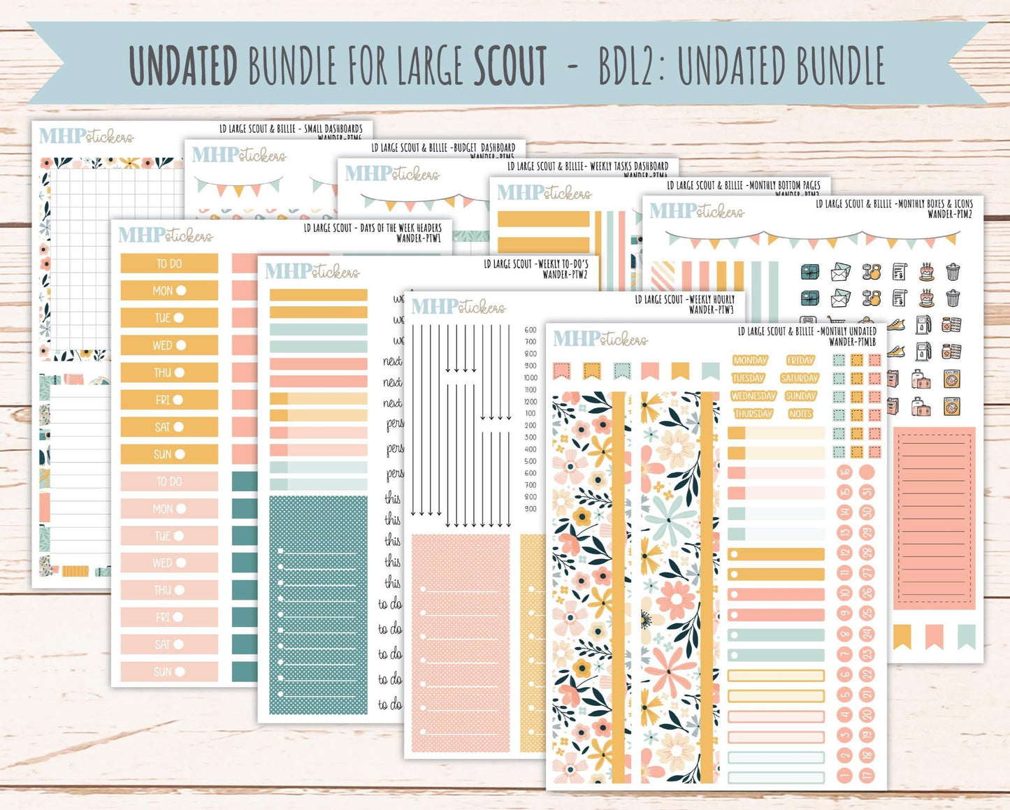 JUNE 2026 Stickers for the Large Scout & Large Claire Laurel Denise Planners "Wander" || PT