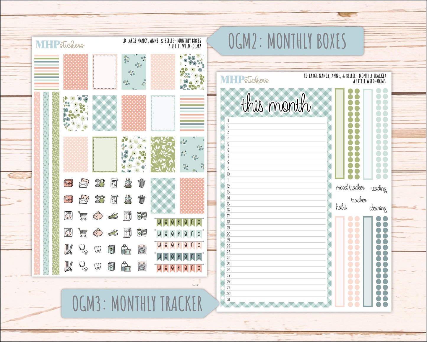 MAY 2026 Stickers for Large Nancy & Anne Planners for Laurel Denise Planners. "A LIttle Wild" || OG