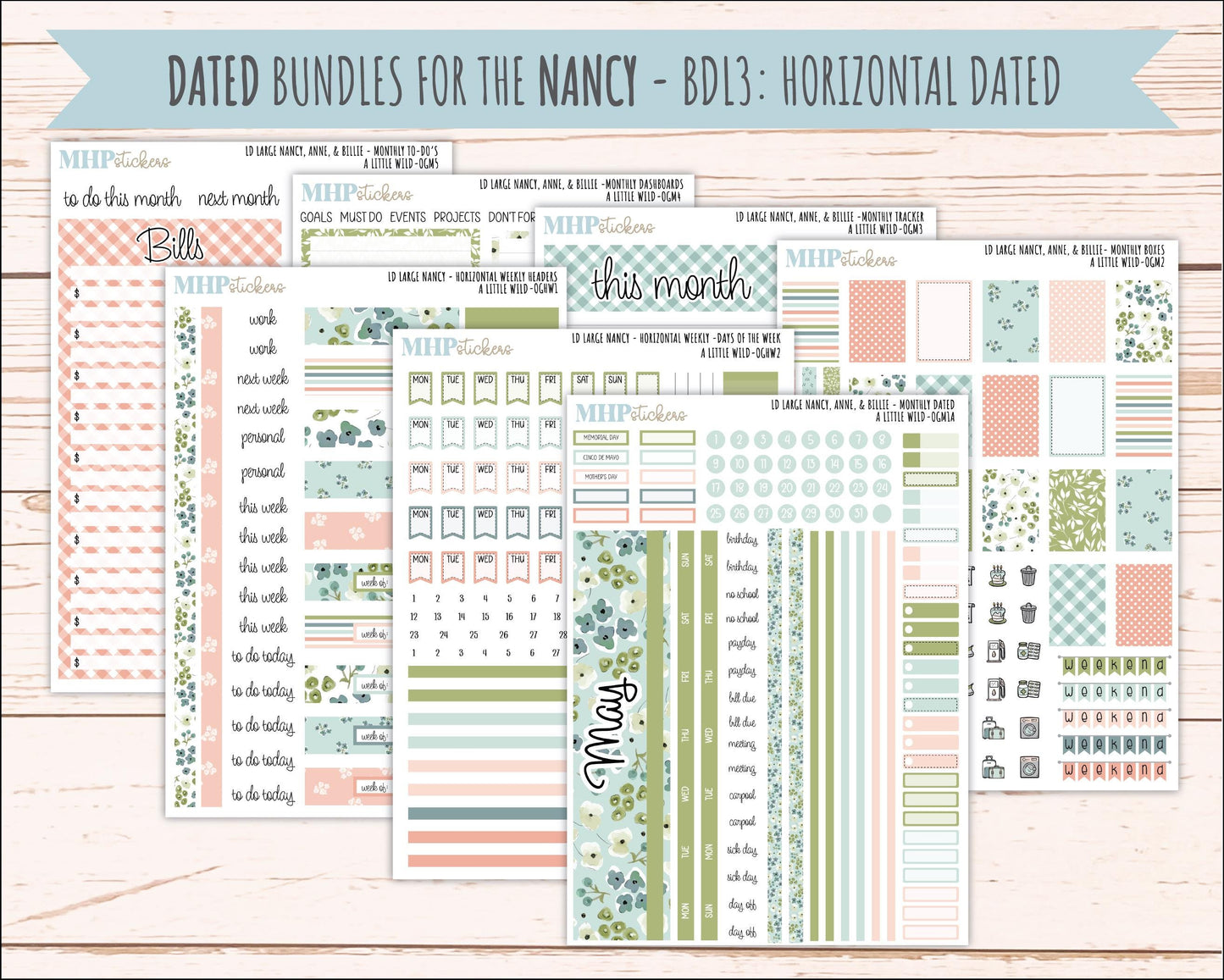 MAY 2026 Stickers for Large Nancy & Anne Planners for Laurel Denise Planners. "A LIttle Wild" || OG