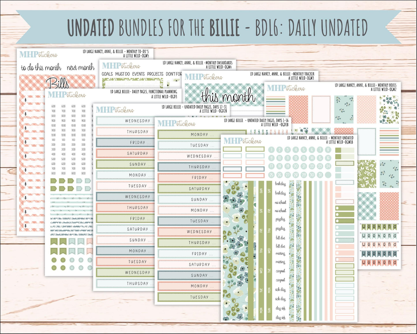 MAY 2026 Stickers for Large Nancy & Anne Planners for Laurel Denise Planners. "A LIttle Wild" || OG