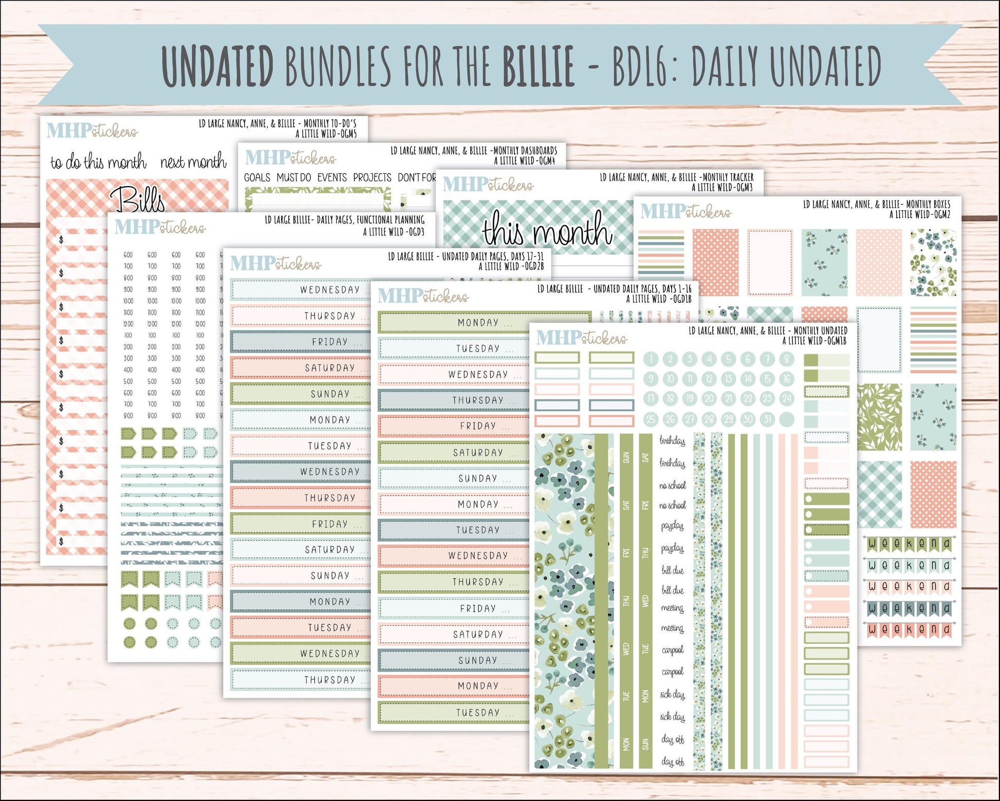 MAY 2026 Stickers for Large Nancy & Anne Planners for Laurel Denise Planners. "A LIttle Wild" || OG