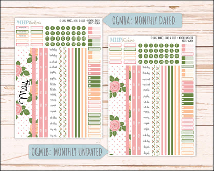 MAY 2026 Stickers for Large Nancy & Anne Planners for Laurel Denise Planners. "Roses" || OG