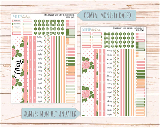 MAY 2026 Stickers for Large Nancy & Anne Planners for Laurel Denise Planners. "Roses" || OG