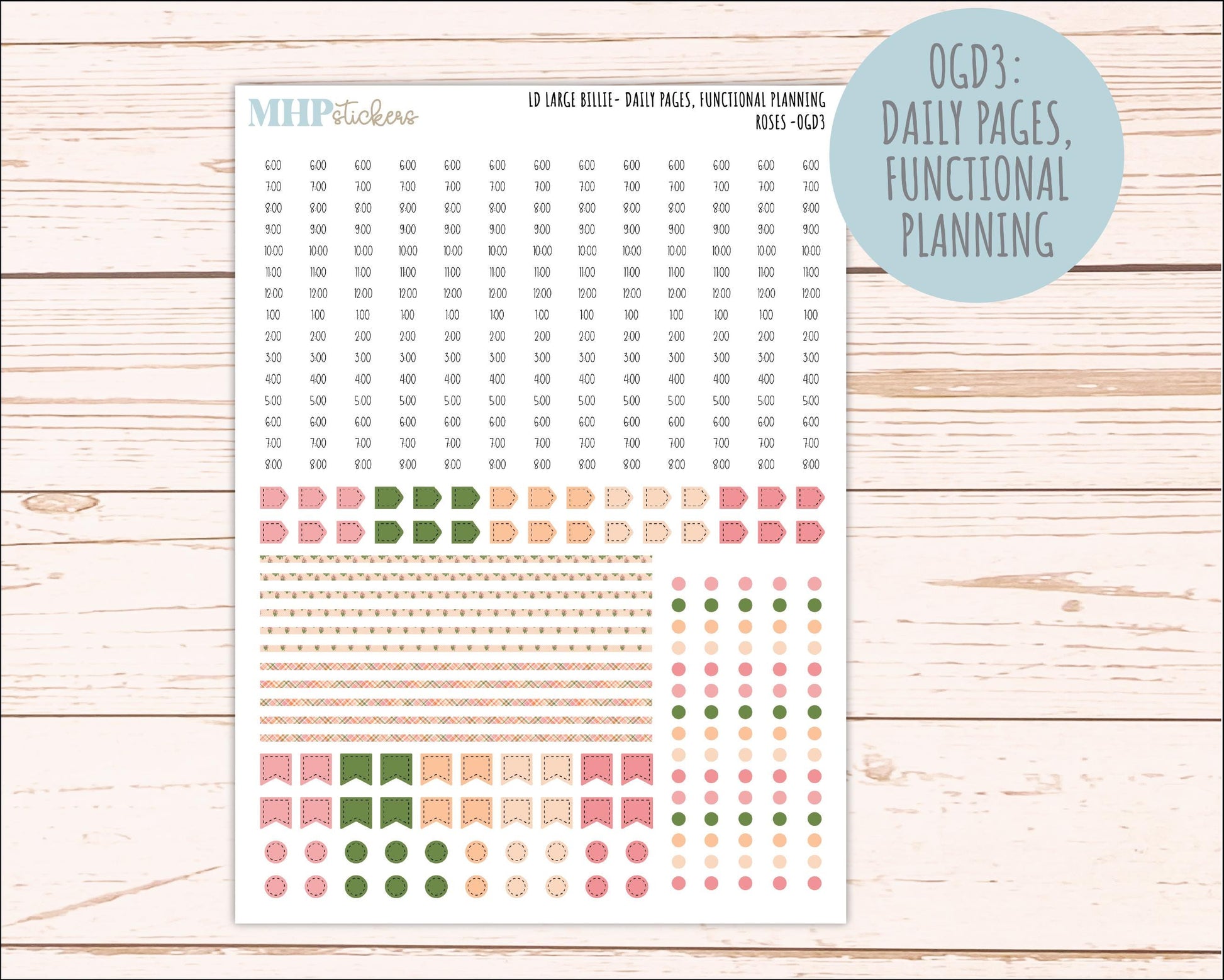 MAY 2026 Stickers for Large Nancy & Anne Planners for Laurel Denise Planners. "Roses" || OG