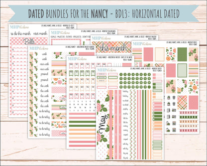MAY 2026 Stickers for Large Nancy & Anne Planners for Laurel Denise Planners. "Roses" || OG