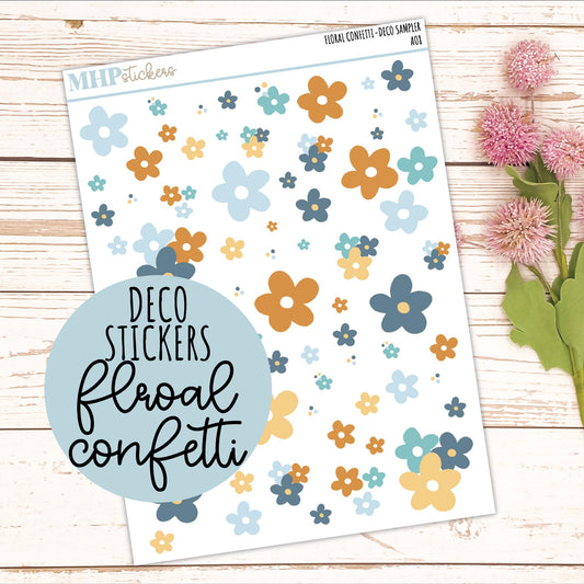 Decorative Planner Stickers "Floral Confetti" || AO8