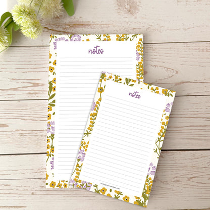 Lined Tear-Off Notepads. Personalized Notepad. "Summer Flowers" || NP