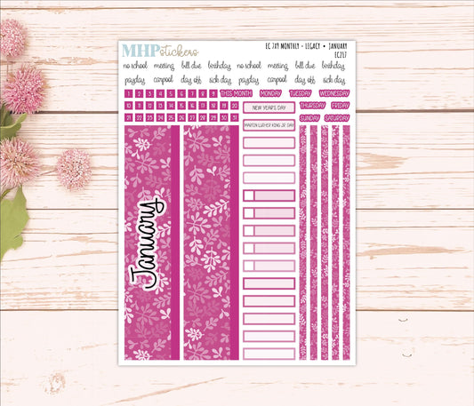 Monthly Headers for 7x9 Erin Condren Planners. LEGACY Color Way || EC217