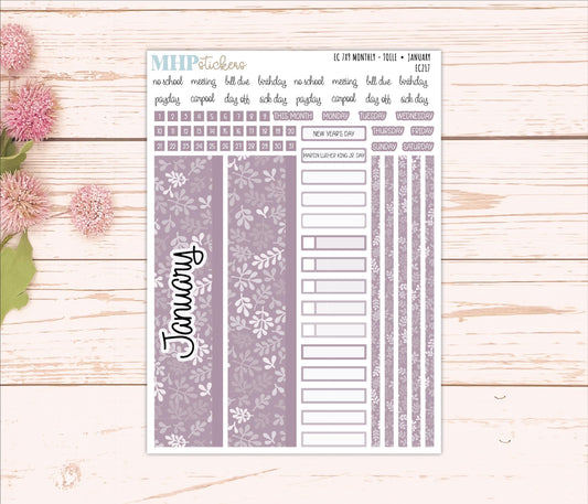 Monthly Headers for 7x9 Erin Condren Planners. TOILE Color Way || EC217