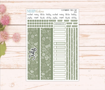 Monthly Headers for 7x9 Erin Condren Planners. TOILE Color Way || EC217