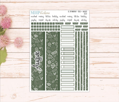Monthly Headers for 7x9 Erin Condren Planners. TOILE Color Way || EC217