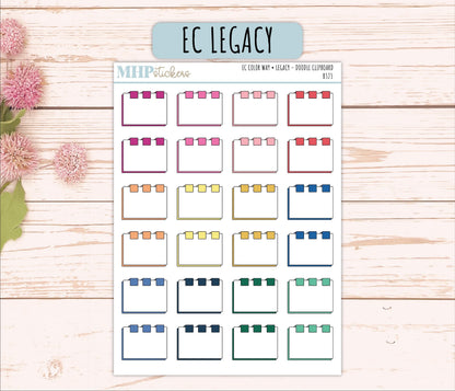 Clipboard Doodle Planner Stickers. EC Color Way || B323