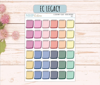 Notebook Doodle Planner Stickers. EC Color Way || B322