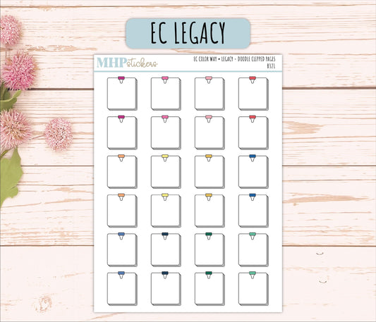 Clipped Pages Doodle Planner Stickers. EC Color Way || B3221