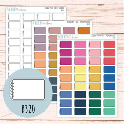 Notebook Doodle Planner Stickers. EC Color Way || B320