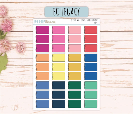 Notebook Doodle Planner Stickers. EC Color Way || B320